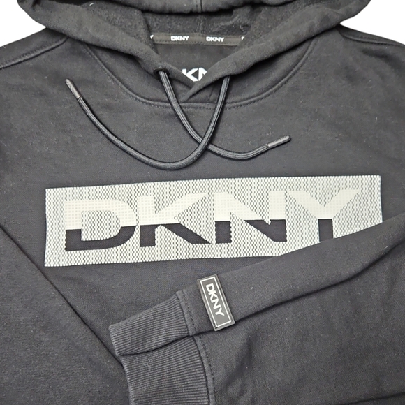 DKNY Mens Pullover Hoodie Black Sz S - Picture 5 of 7